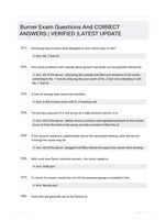 Burner Exam  Questions And CORRECT ANSWERS |  VERIFIED |LATEST UPDATE
