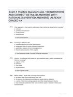 Exam 1 Practice Questions ALL 100 QUESTIONS AND CORRECT DETAILED ANSWERS WITH RATIONALES (VERIFIED ANSWERS) |ALREADY GRADED A+