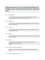 Balanced Body Test out EXAM QUESTIONS (33 TERMS) WITH VERIFIED DEFINITIONS UPDATED 2024
