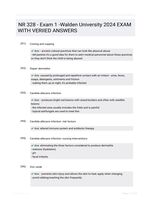 NR 328 - Exam 1 -Walden  University 2024 EXAM WITH VERIIED  ANSWERS