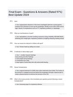 Final Exam - Questions & Answers (Rated 97%) Best Update 2024