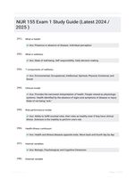 NUR 155 Exam 1 Study Guide (Latest 2024 / 2025 )