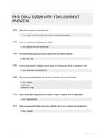 PNR EXAM 3 2024 WITH 100% CORRECT ANSWERS