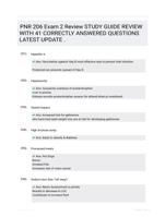 PNR 206 Exam 2 Review STUDY GUIDE REVIEW WITH 41 CORRECTLY ANSWERED QUESTIONS LATEST UPDATE   .