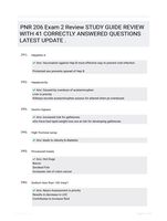 PNR 206 Exam 2 Review STUDY GUIDE REVIEW WITH 41 CORRECTLY ANSWERED QUESTIONS LATEST UPDATE   .