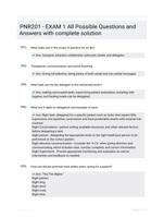 PNR201 - EXAM 1 All Possible Questions and Answers with complete solution