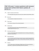 PNR 105 exam 1 review questions with answers tested and verified 2024 latest updates all RATED A+