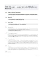 PNR 105 exam 1 review Quiz with 100% Correct Answers..