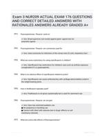 Exam 3 NUR209 ACTUAL EXAM 176 QUESTIONS AND CORRECT DETAILED ANSWERS WITH RATIONALES ANSWERS ALREADY GRADED A+