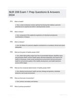 NUR 208 Exam 1 Prep Questions & Answers 2024