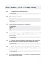 NUR 204 Exam 1 2024/2025 latest update