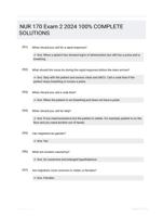 NUR 170 Exam 2 2024 100% COMPLETE  SOLUTIONS