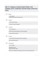 NR 511-Midterm EXAM QUESTIONS (109 TERMS) WITH VERIFIED DEFINITIONS UPDATED 2024