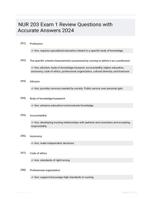 NUR 203 Exam 1 Review Questions with Accurate Answers 2024