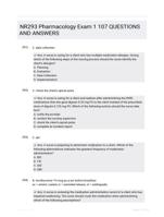 NR293 Pharmacology Exam 1 107 QUESTIONS AND ANSWERS