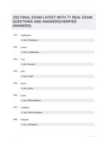 202 FINAL EXAM LATEST   WITH 71 REAL EXAM QUESTIONS  AND ANSWERS(VERIFIED ANSWERS)