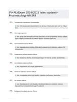 FINAL (Exam 2024/2025 latest update) - Pharmacology NR 293