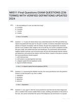 NR511 Final Questions EXAM QUESTIONS (236 TERMS) WITH VERIFIED DEFINITIONS UPDATED 2024