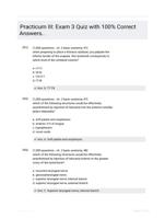 Practicum III: Exam 3 Quiz with 100% Correct Answers..