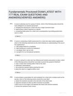 Fundamentals Proctored EXAM LATEST   WITH 177 REAL EXAM QUESTIONS  AND ANSWERS(VERIFIED ANSWERS)