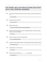 HIC EXAM Labor and Delivery EXAM 2024/2025  WITH 100% VERIFIED  ANSWERS