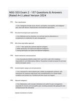 NSG 533 Exam 2 - 157 Questions & Answers (Rated A+) Latest Version 2024