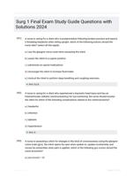 Surg 1 Final Exam Study Guide Questions with Solutions 2024