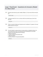 surg 1 final Exam - Questions & Answers (Rated A+) Best 2024