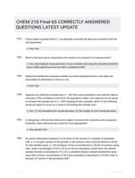 CHEM 210 Final 65 CORRECTLY ANSWERED QUESTIONS LATEST UPDATE