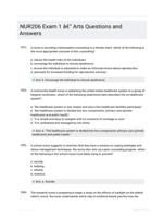 NUR206 Exam 1 - Arts Questions and Answers