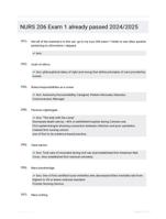 NURS 206 Exam 1 already passed 2024/2025