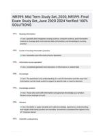 NR599: Mid Term Study Set_2020, NR599: Final Exam Study Set_June 2020 2024 Verified 100% SOLUTIONS