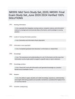 NR599: Mid Term Study Set_2020, NR599: Final Exam Study Set_June 2020 2024 Verified 100% SOLUTIONS