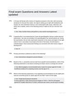 Final exam Questions and Answers Latest updated