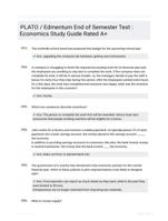 PLATO / Edmentum End of Semester Test : Economics Study Guide Rated A+