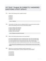 ATI TEAS 7 English 28 CORRECTLY ANSWERED QUESTIONS LATEST UPDATE
