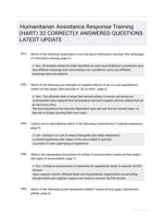 Humanitarian Assistance Response Training (HART) 32 CORRECTLY ANSWERED QUESTIONS LATEST UPDATE