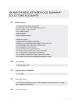 EXAM FOR REAL ESTATE  MCQS SUMMARY SOLICITORS  ACCOUNTS