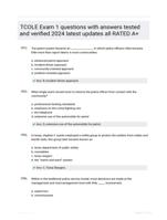 TCOLE Exam 1 questions with answers tested and verified 2024 latest updates all RATED A+
