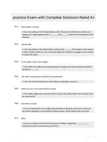 practice Exam with Complete Solutions Rated A+