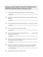 Mastery EXAM QUESTIONS (55 TERMS) WITH VERIFIED DEFINITIONS UPDATED 2024