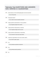 Telemetry Test QUESTIONS AND ANSWERS 100% VERIFIED A+ GUARANTEED