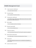 Wildlife Management Exam