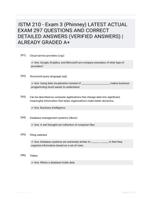 ISTM 210 - Exam 3 (Phinney) LATEST  ACTUAL EXAM 297  QUESTIONS AND CORRECT DETAILED ANSWERS  (VERIFIED ANSWERS) |ALREADY GRADED A+