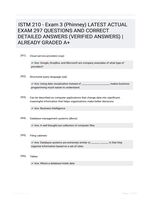 ISTM 210 - Exam 3 (Phinney) LATEST  ACTUAL EXAM 297  QUESTIONS AND CORRECT DETAILED ANSWERS  (VERIFIED ANSWERS) |ALREADY GRADED A+
