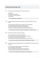 Critical Care Exam #2