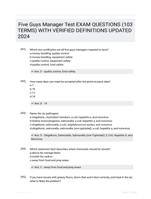 Five Guys Manager Test EXAM QUESTIONS (103 TERMS) WITH VERIFIED DEFINITIONS UPDATED 2024