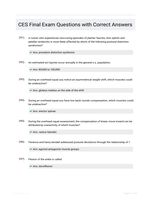 CES Final Exam Questions with Correct Answers