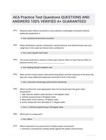 AEA Practice Test Questions QUESTIONS AND ANSWERS 100% VERIFIED A+ GUARANTEED