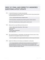 BIOD 101 FINAL 648 CORRECTLY ANSWERED QUESTIONS LATEST UPDATE